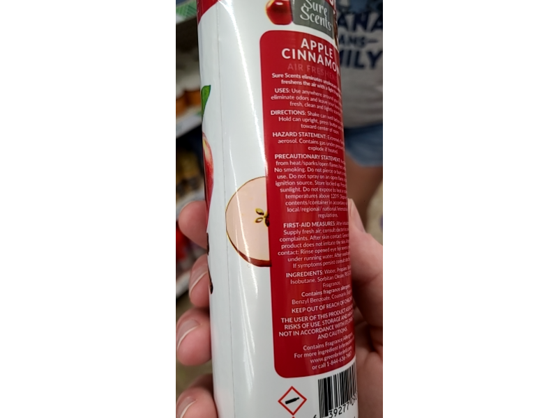 Sure Scents Air Freshner, Apple Cinnamon, 10 oz/283 g