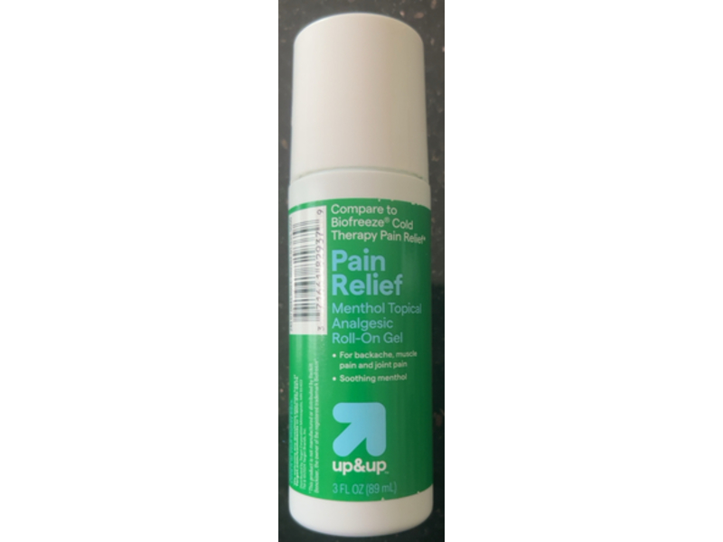 Up&Up Pain Relief Topical Analgesic Roll-On Gel, Menthol, 3 fl oz/89 mL