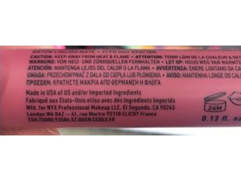 Nyx Professional Makeup Lip Lingerie Xxl Matte Liquid Lipstick, Pushd Up, 0.13 fl oz