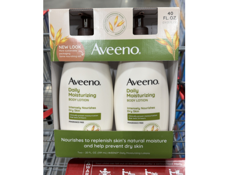 Aveeno Daily Moisturizing Lotion, 20 fl oz/591 mL, Pack Of 2