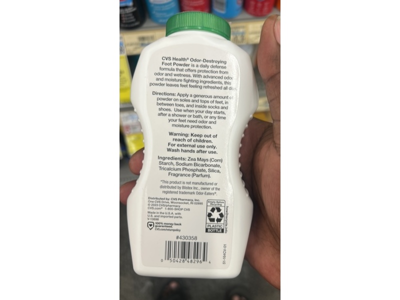 CVS Health Odor-Destroying Foot Powder, 6 oz/170 g