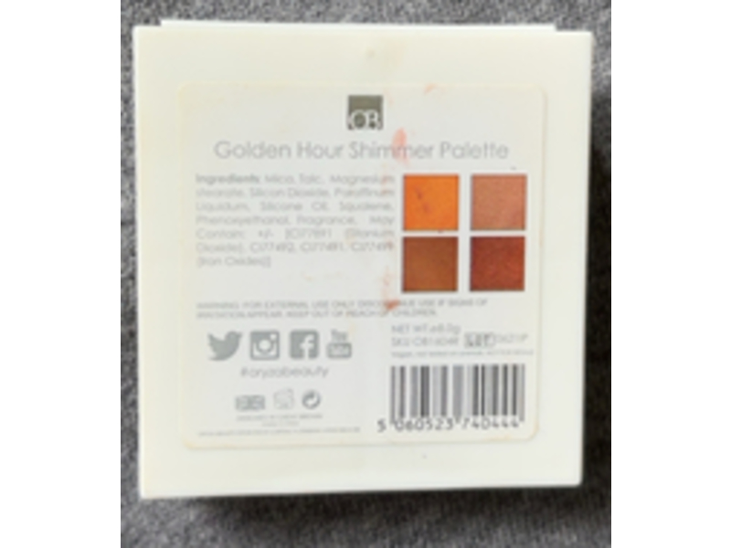 Oryza Beauty Shimmer Eyeshadow Palette, Golden Hour, 8 g