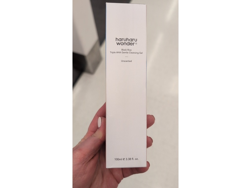 Haruharu Wonder Triple Aha Gentle Cleansing Gel, Black Rice, 3.38 fl oz/100 mL
