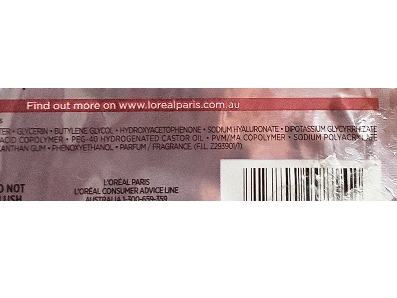 L'oreal Paris Replumping Serum Tissue Mask, Hyaluronic Acid, 28 g