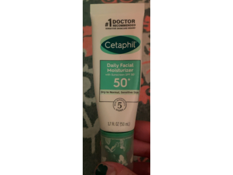 Cetaphil Daily Facial Moisturizer Sunscreen, SPF 50+, 1.7 fl oz/50 mL