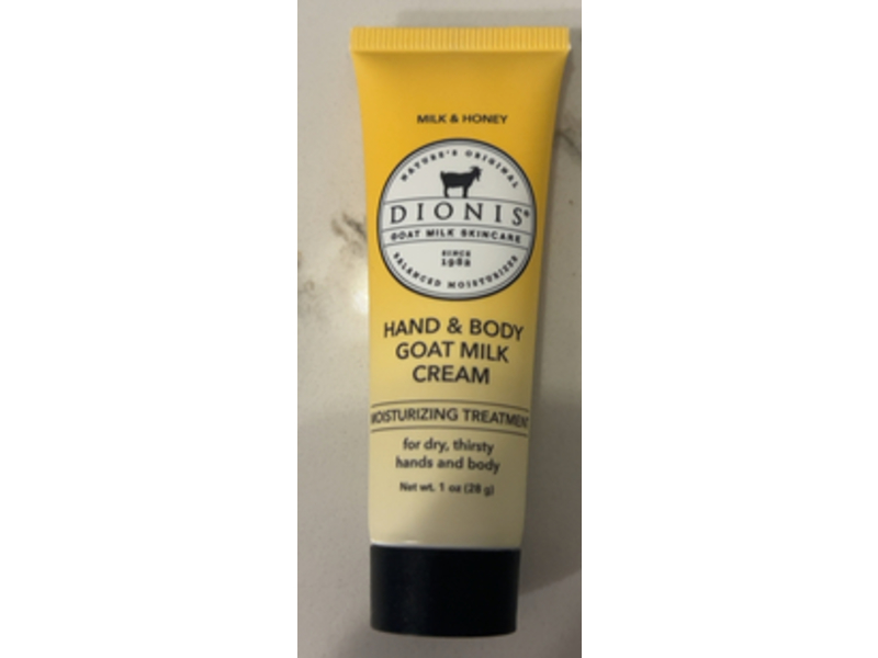 Dionis Milk Honey Hand Body Goat Milk Cream, Moisturizing Treatment, 1 fl oz/28 g