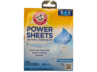 Arm & Hammer Power Sheets Laundry Detergent, Fresh Breeze, 4 Count, 8 Loads - thumbnail 1