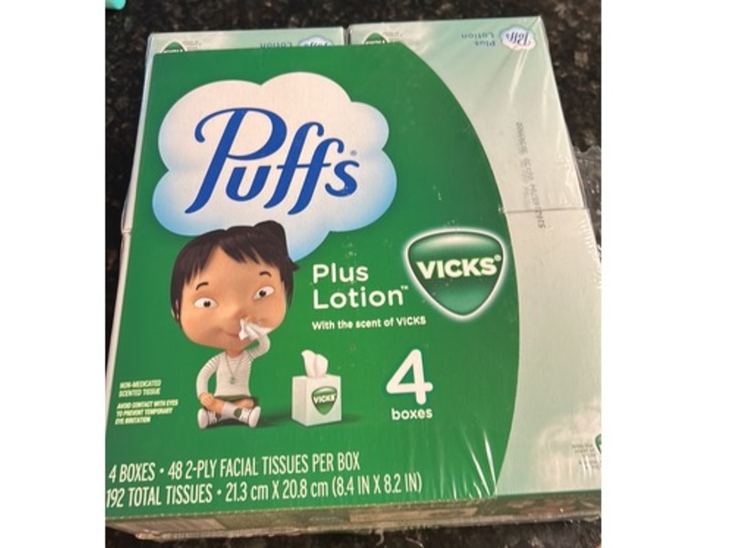 Puffs Plus Lotion Vicks Facial Tissues, 192 Count