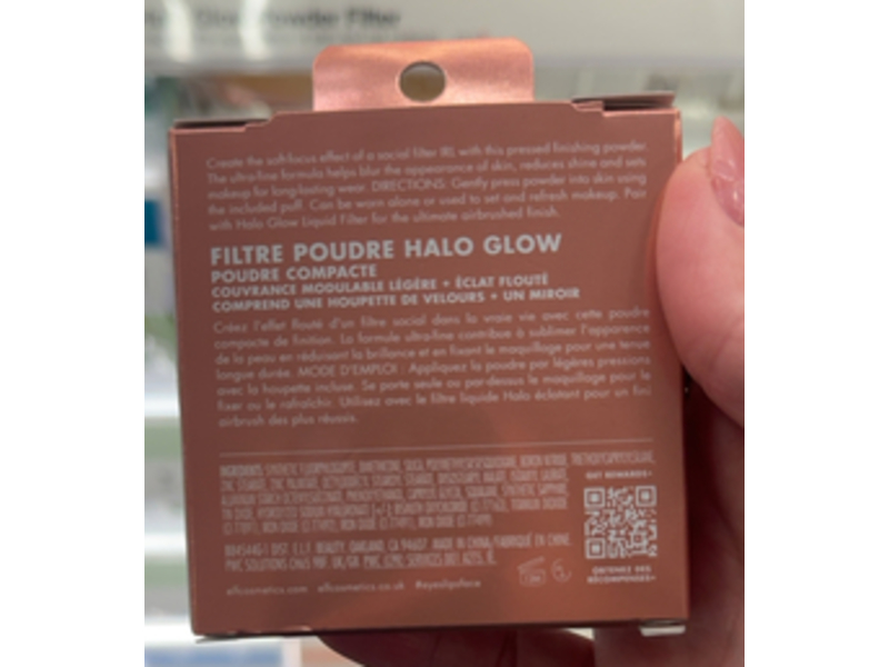 e.l.f. Halo Glow Powder Filter Pressed Powder, Fair Warm, 0.35 oz/10 g