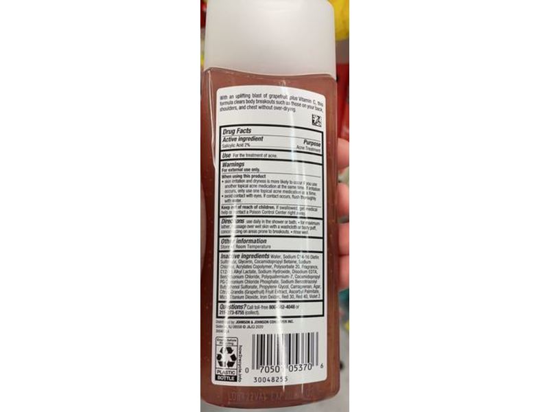 Neutrogena Body Clear Body Acne Wash, Pink Grapefruit, 8.5 fl oz/250 mL