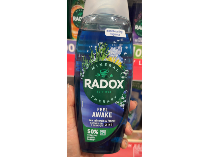 Radox Feel Awake 2 In 1 Shower Gel & Shampoo, Sea Minerals & Fennel, 450 mL