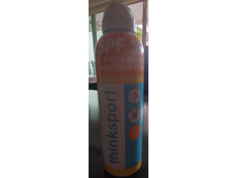 Thinksport Kids Clear Zinc Sunscreen Spray, SPF 50, 6 fl oz/177 mL