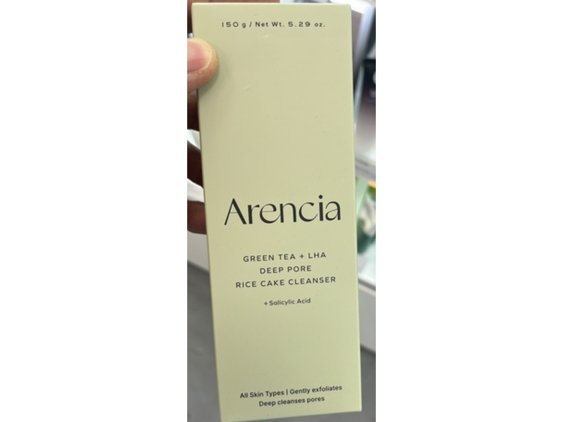 Arencia Deep Pore Rice Cake Cleanser, Green Tea+Lha, 5.29 oz/150 g