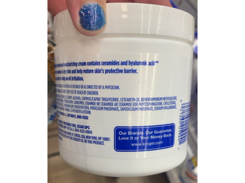 Kroger Moisturizing Cream, Ceramides & Hyaluronic Acid, 454 g