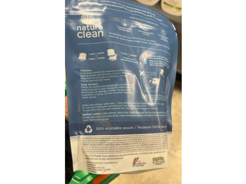 Nature Clean Laundry Detergent Pods, 0.95 oz/432 g, 24 Pods