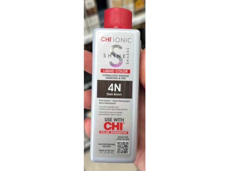 Chi Ionic Shine Liquid Permanent + Demi-Permanent & Semi-Permanent Color, 4N Dark Brown, 3 fl oz/89 mL