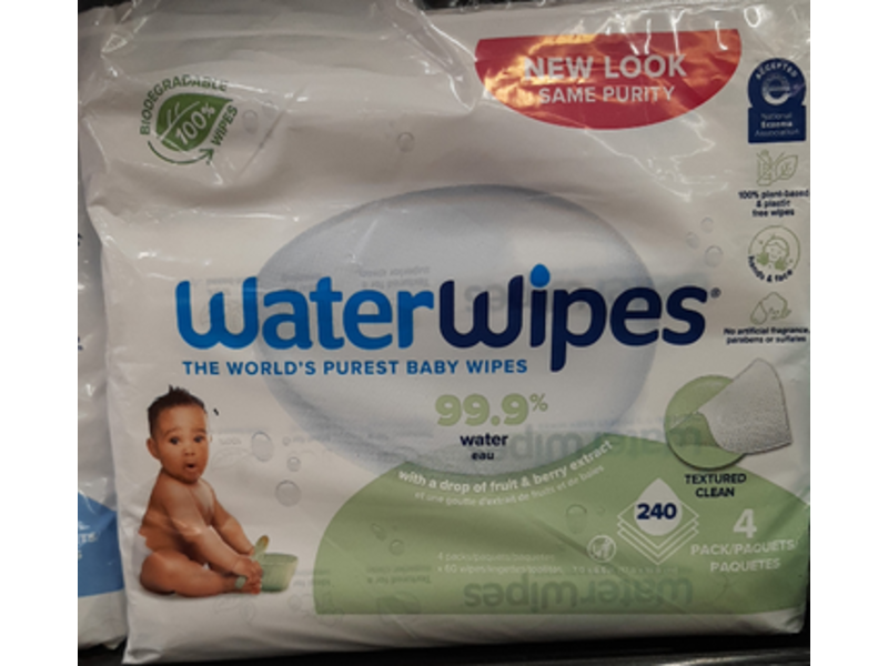 Waterwipes Baby Wipes, Textured Clean, 60 Count, Pack Of 4