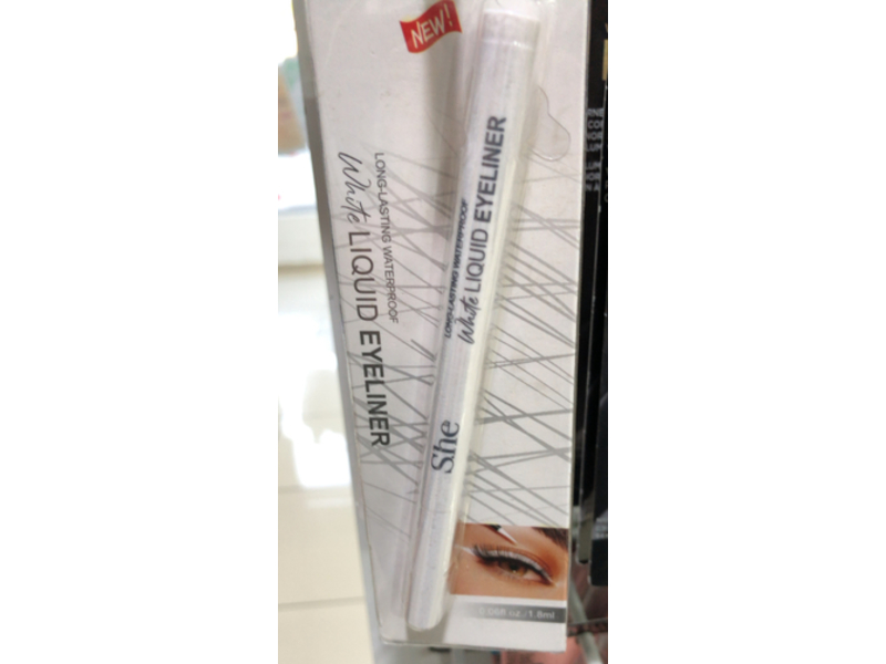 S.he White Liquid Eyeliner, 0.06 fl oz/1.8 mL