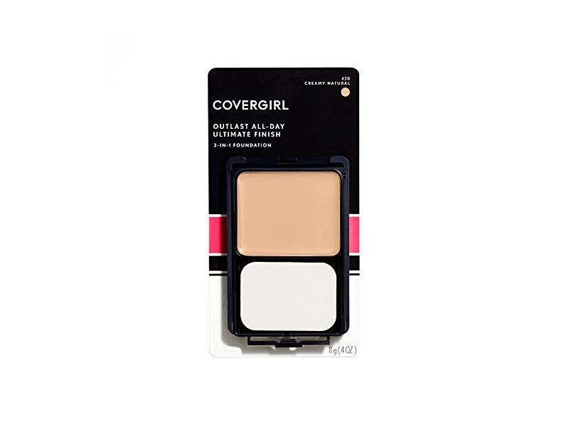 CoverGirl Outlast All-Day Ultimate Finish 3-in-1 Foundation Makeup, Creamy Natural, 0.4 Ounce