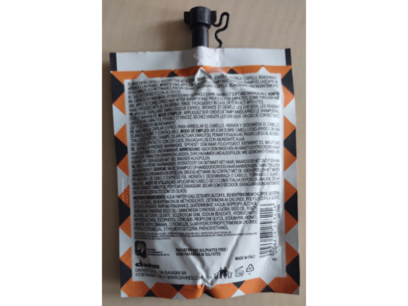 Davines The Quick Fix Circle Fast Lane Multi-Tasking Hair Mask, Red Clay & Hyaluronic Acid, 1.69 fl oz/50 mL