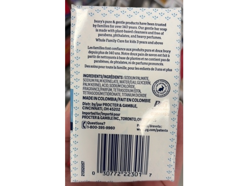 Ivory Gentle Bar Soap, Original Scent, 3.17 oz/90 g, 2 Count