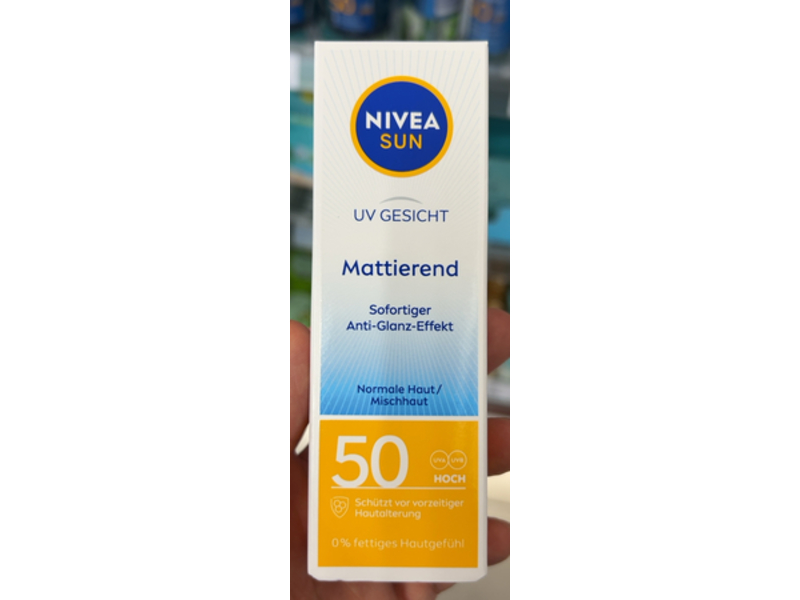 Nivea Sun UV Face Mattifying Sun Protection, SPF 50, 50 mL
