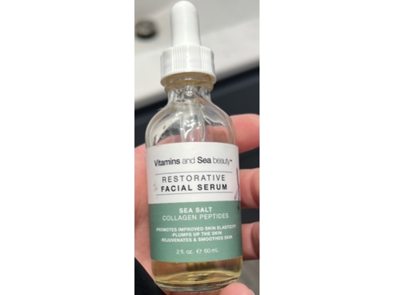 Vitamins and Sea Beauty Restorative Facial Serum, Sea Salt & Collagen Peptides, 2 fl oz/60 mL