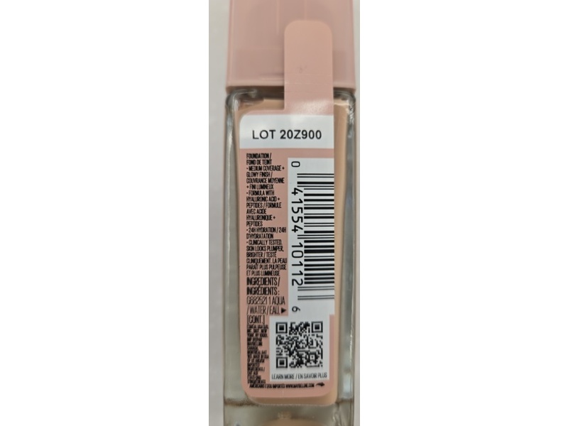 Maybelline New York Lifter Plump & Glow Foundation, 115, 1 fl oz/30 mL