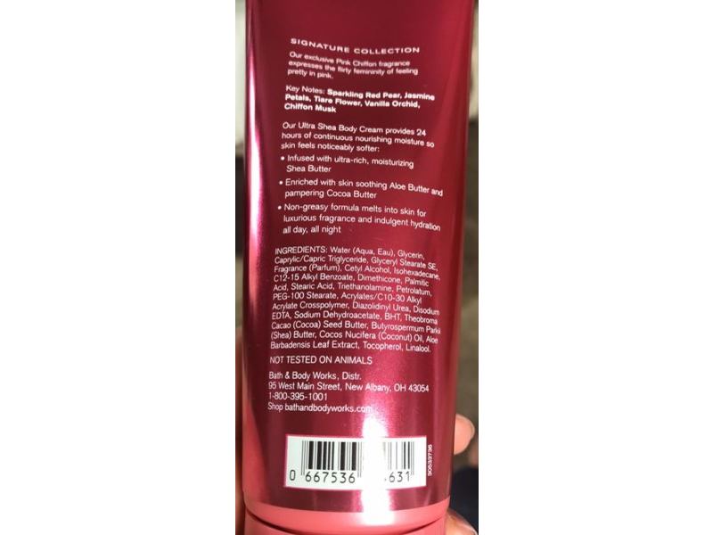 Bath & Body Works Ultra Shea Body Cream, Pink Chiffon, 8 oz/226 g