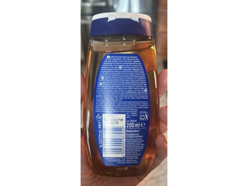 Nivea Natural Caring Shower Oil, 200 mL