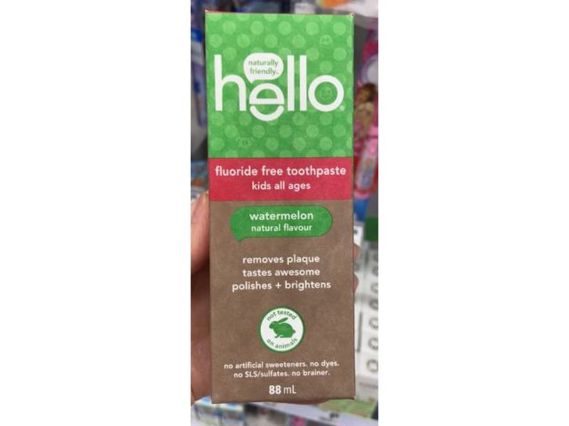 Hello Fluoride Free Toothpaste, Watermelon, 88 mL