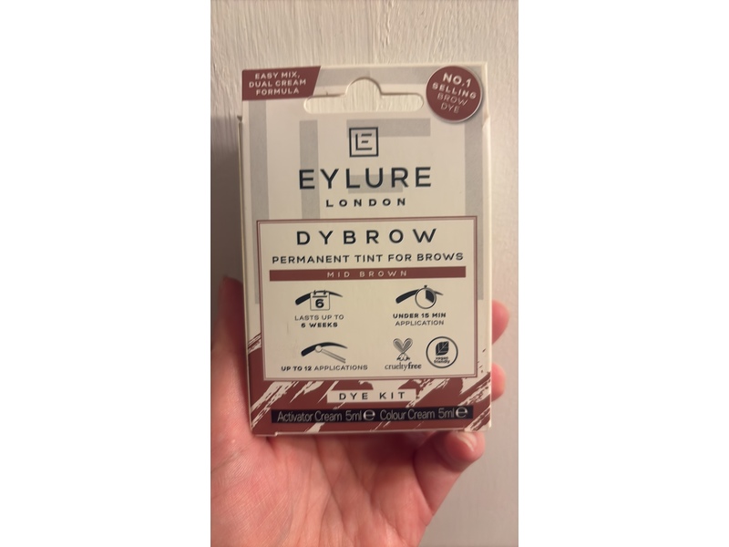 Eylure London Dybrow Permanent Tint Dye Kit, Mid Brown, 5 mL