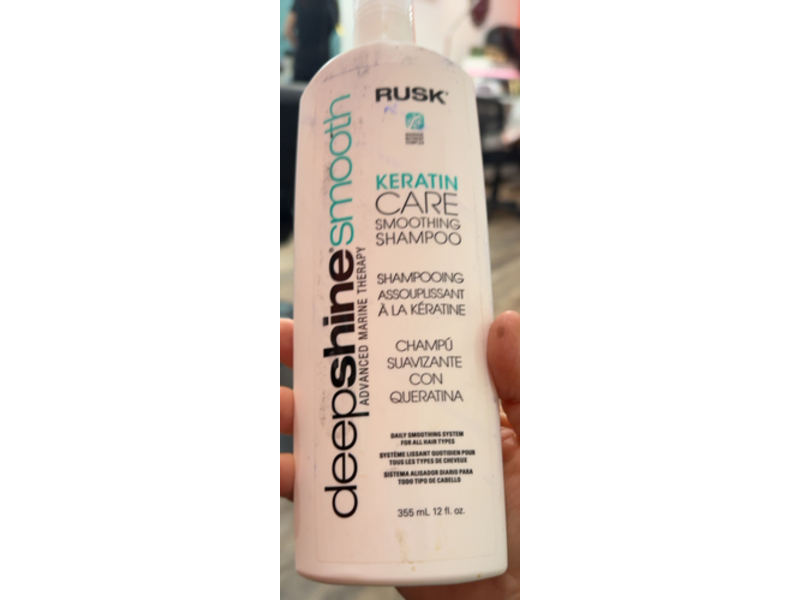 Rusk Deepshine Smooth Keratin Care Smoothing Shampoo, 12 fl oz/355 mL