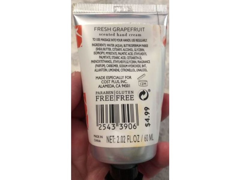 Addison & Gates Hand Cream, Fresh Grape Fruit Scented, Shea Butter, 2.02 fl oz/60 mL