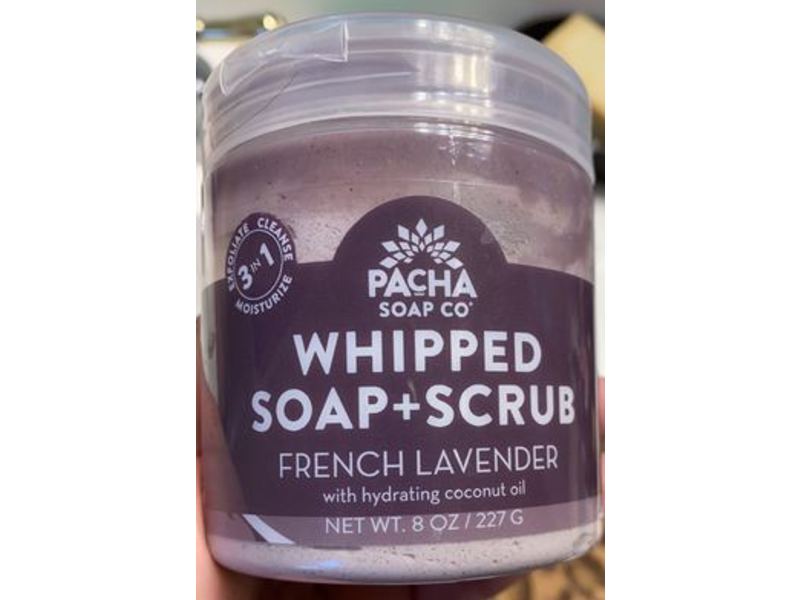 Pacha Soap Co Whipped Soap+Scrub, French Lavender, 8 oz/227 g