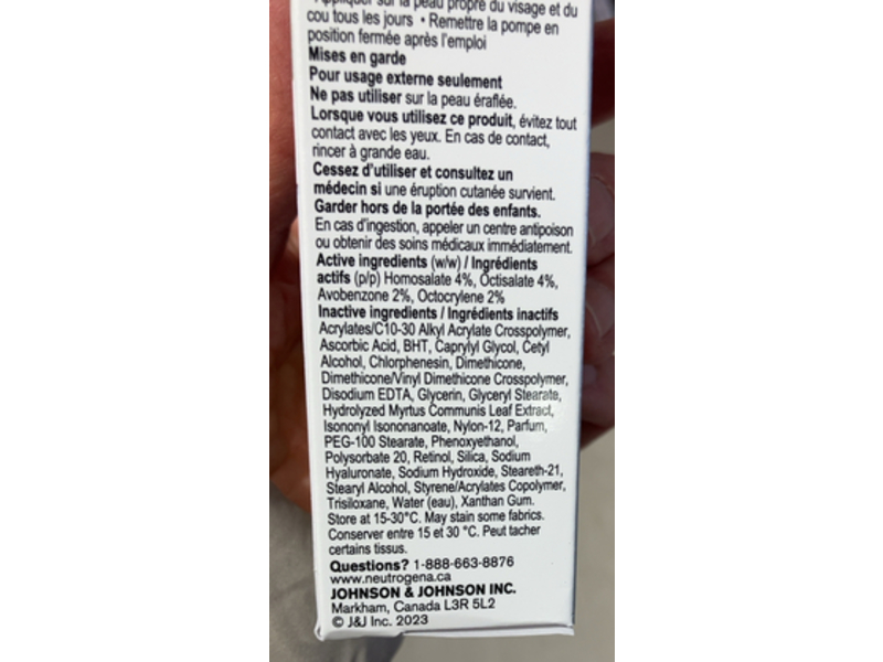 Neutrogena Rapid Wrinkle Repair Moisturizer Retinol Lotion, SPF 30, 1 fl oz/29 mL