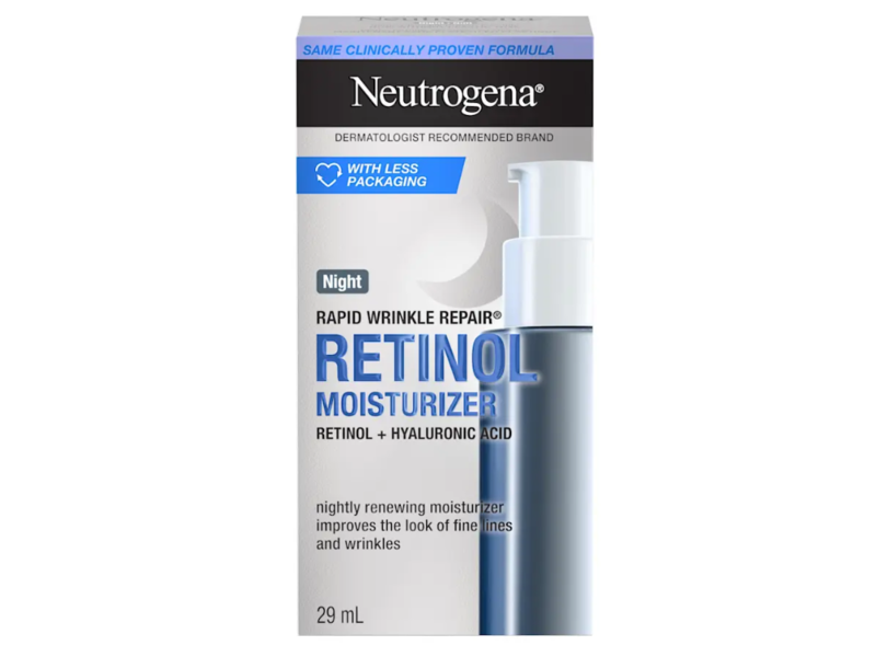 Neutrogena Rapid Wrinkle Repair Retinol Night Moisturizer, Retinol + Hyaluronic Acid, 29 mL