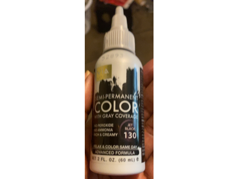 Via Natural Semi Permanent Gray Coverage Hair Color, Jet Black 130, 2 fl oz/60 mL
