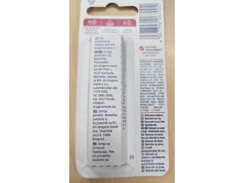 Balea Lip You Are the Berry Best Lip Balm, 4.8 g