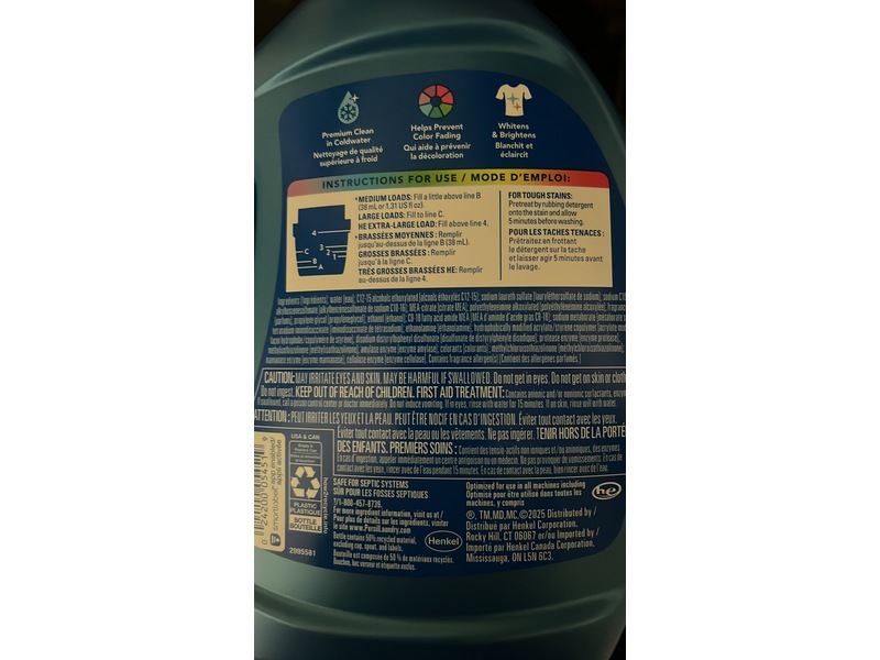 Persil Liquid Laundry Detergent, Original, 48 Loads, 63 fl oz/1.86 L