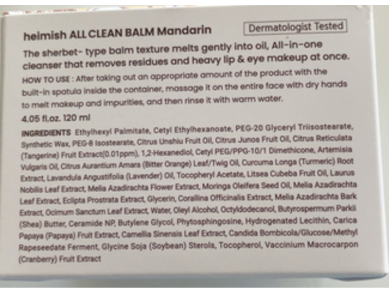 Heimish All Clean Balm, Mandarin, 4.0 fl oz/120 mL
