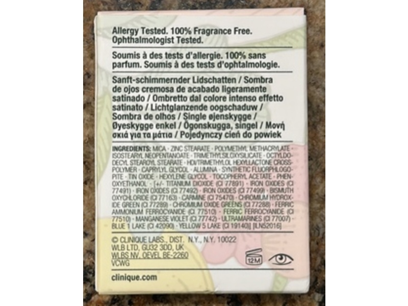 Clinique All About Shadow Single Eyeshadow, 1 A Sugar Cane, 0.06 oz/1.9 g