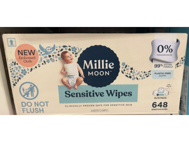 Millie Moon Sensitive Wipes, 648 Count