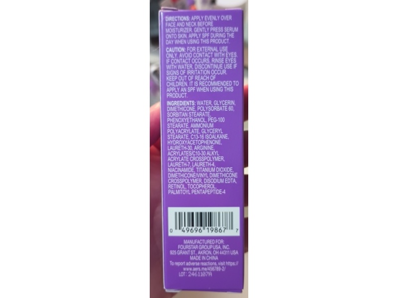 B.pure Smoothing Retinol Night Serum, Fragrance Free, 1 fl oz/30 mL