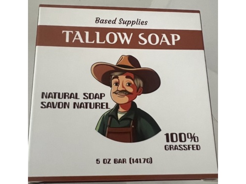 Based Supplies Natural Tallow Soap, 5 oz/141.7 g