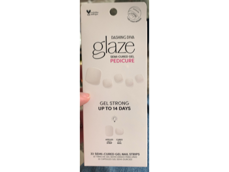 Dashing Diva Glaze Semi Cured Gel Pedicure Nail Strips, 33 Counts