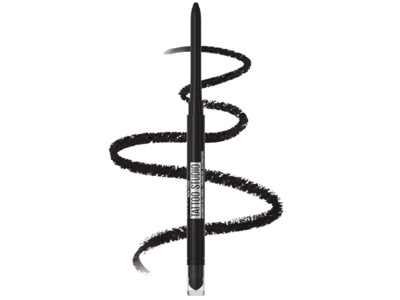 Maybelline New York TattooStudio Automatic Gel Pencil Eyeliner, 10 Pitch Black, 0.01 oz/280 mg
