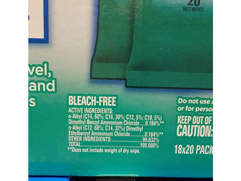 Clorox Disinfecting Wipes, Fresh Scent, 20 Count, Pack Of 180