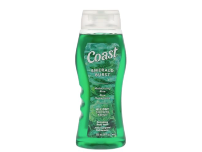 Coast Emerald Burst Refreshing Body Wash, Moisturizing Aloe, 18 fl oz/532 mL