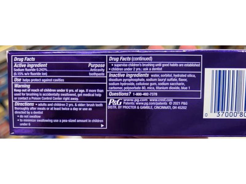 Crest Toothpaste, Polishing Mint, 3.1 oz/87 g, Pack Of 2